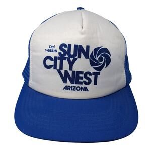 Del Webb's Sun City West Arizona Snapback Trucker Hat Blue L Mesh Back Topac